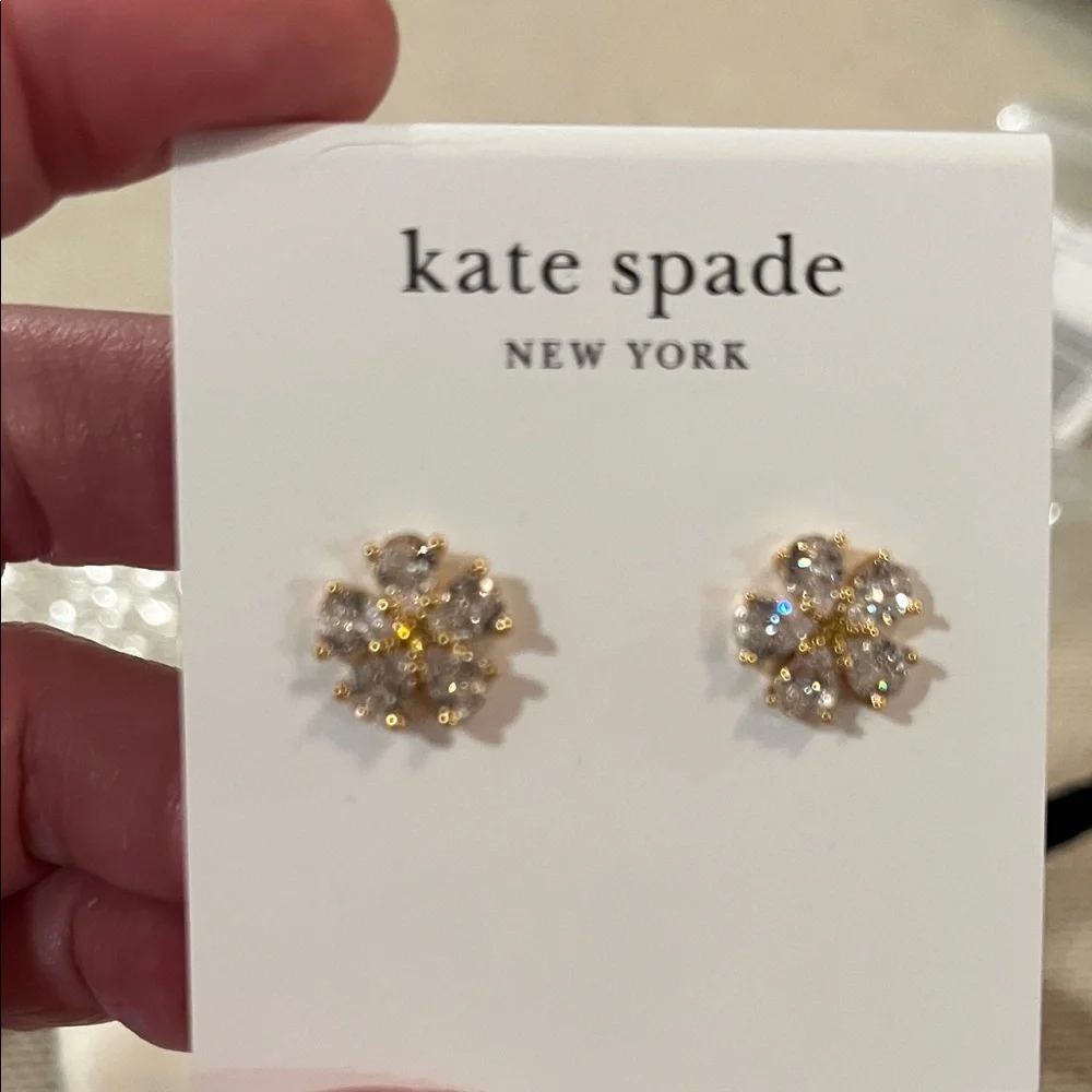 kate spade Crystal Bursting Bloom Studs/NWT - Picture 6 of 8